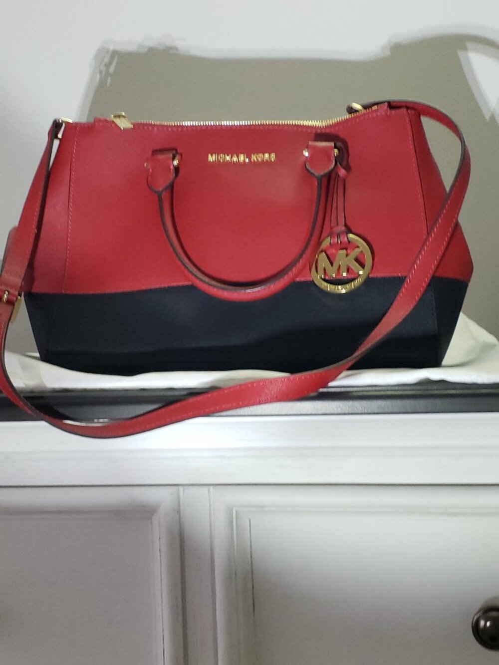 Michael kors colorblock satchel medium sized